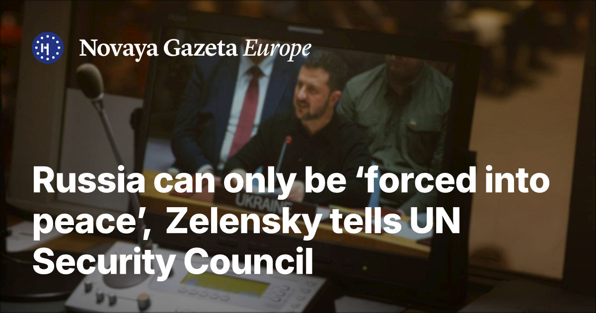 Russia can only be ‘forced into peace’, Zelensky tells UN Security ...